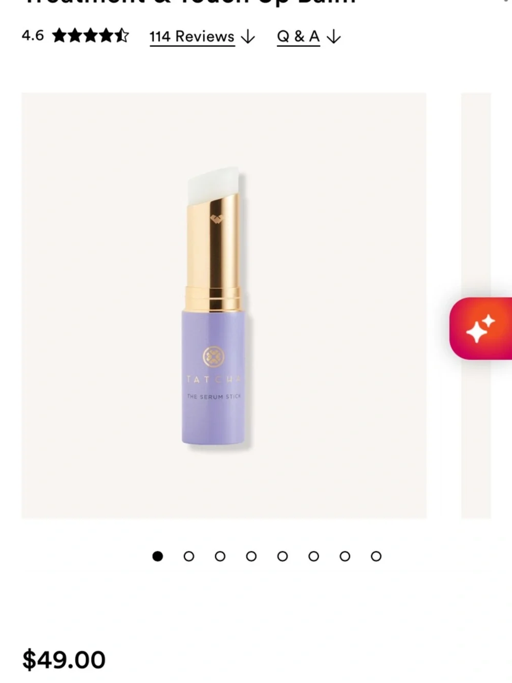 Tatcha The Serum Stick Line-Smoothing Treatment & Touch Up Balm - NIB